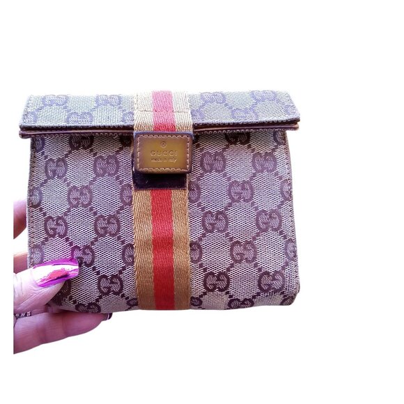 GUCCI Vintage Canvas GG Sherry line Clutch EUC - Picture 1 of 9